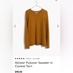 MADEWELL Allister Pullover Sweater in Coziest Yarn size M
